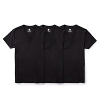 BODY GLOVE メンズ 3P Pack VネックTシャツ(ブラック-M)
