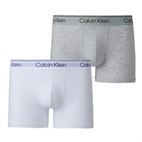 Calvin Klein メンズ 2枚組 ボクサー(前閉じ) CALVIN KLEIN ATHLETIC COTTON(グレー_ホワイト-S)