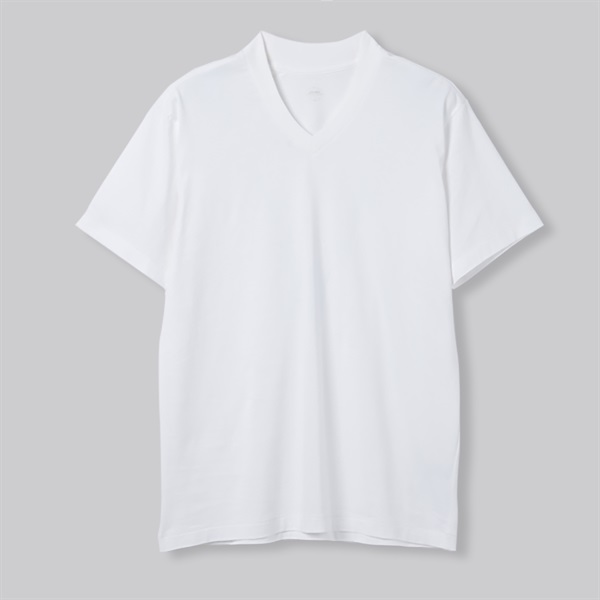 JOCKEY Premium 半袖襟高仕様VネックTシャツ(ホワイト-LL)