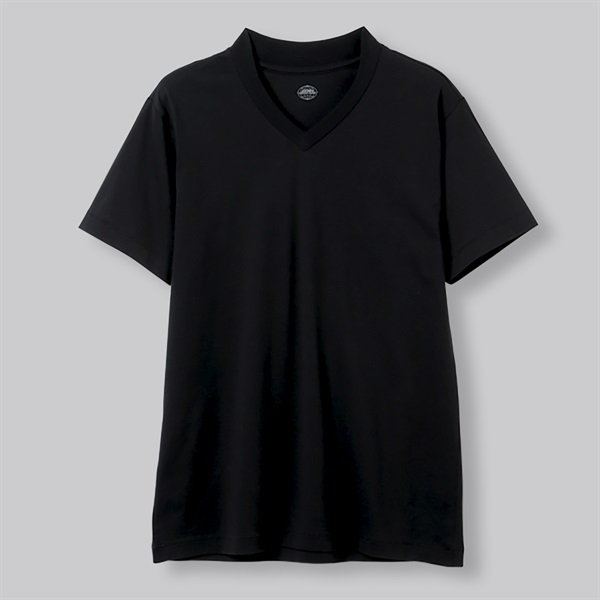JOCKEY Premium 半袖襟高仕様VネックTシャツ(ブラック-LL)