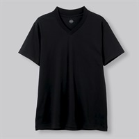 JOCKEY Premium 半袖襟高仕様VネックTシャツ(ブラック-M)