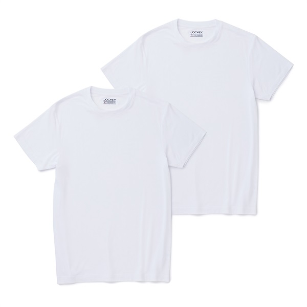 JOCKEY メンズ 同色2枚組 クルーネック半袖Tシャツ(ホワイト-L)