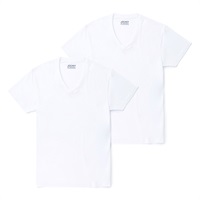 JOCKEY メンズ 同色 2枚組 Ｖネック半袖Tシャツ(ホワイト-M)