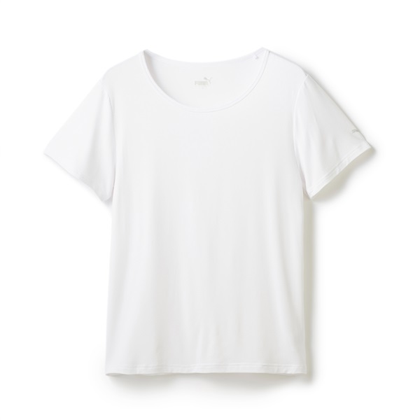 PUMAレディースクルーネックショートスリーブシャツ(ホワイト-M)