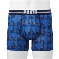 PUMA メンズ ストレッチプリントボクサー（前開き）(ブルー-M)