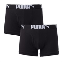 PUMA メンズ 2枚組 綿100％ボクサー（前開き））(ブラック-M)