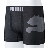 PUMA メンズ ジャガード 成型ボクサー （前閉じ）(ブラック-M)