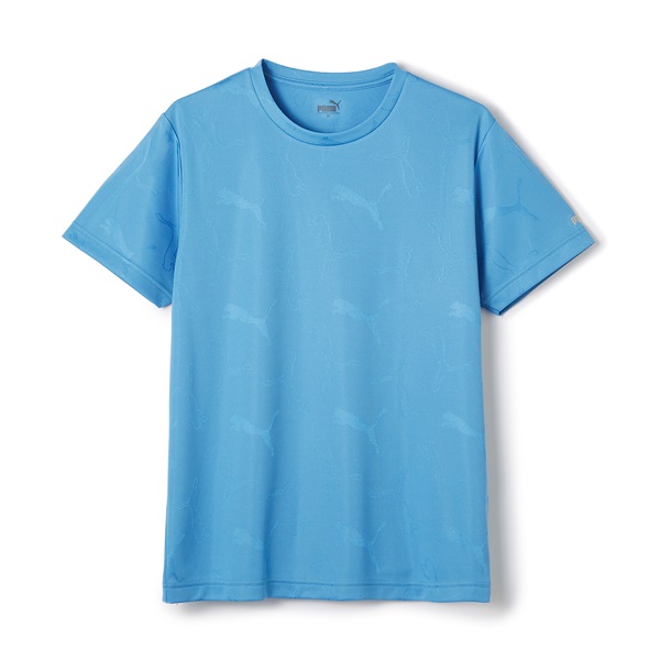 PUMA メンズ ジャガードクルーネックシャツ(ブルー-LL)