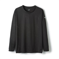 PUMA メンズ ジャガードクルーネックシャツ(ブラック-M)
