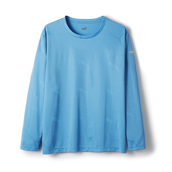 PUMA メンズ ジャガードクルーネックシャツ(ブルー-LL)