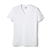 PUMA メンズ DRYハニカム Vネックシャツ(ホワイト-M)