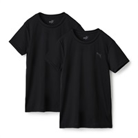 PUMA 2枚組クルーネックシャツ(ブラック-140)
