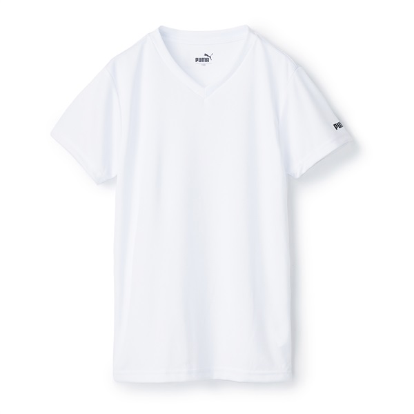 PUMA ボーイズ DRY Vネックシャツ(ホワイト-160)