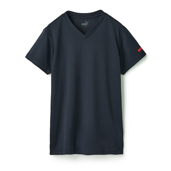 PUMA ボーイズ DRY Vネックシャツ(ネイビー-140)