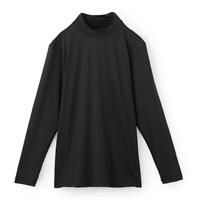 PUMA モックネックロングスリーブシャツ(ブラック-M)
