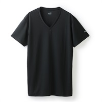 PUMA メンズ DRYハニカム Vネックシャツ(ブラック-M)